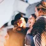 image of three women chatting and laughing