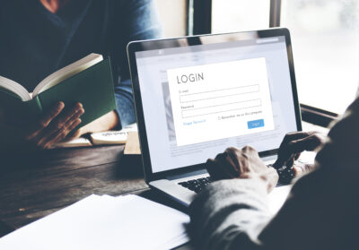 person at computer screen