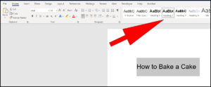 Image showing how to use styles in Word 365