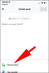 Image showing how to insert a video in facebook