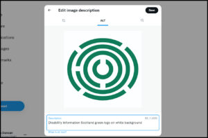 Image showing the image description page in Twitter