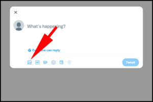 Image showing where the picture button is in Twitter