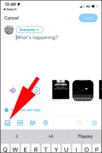 Image showing add picture button in twitter on mobile