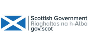 scottish government logo showing a saltire flag with the text scottish government riaghaltas na alba